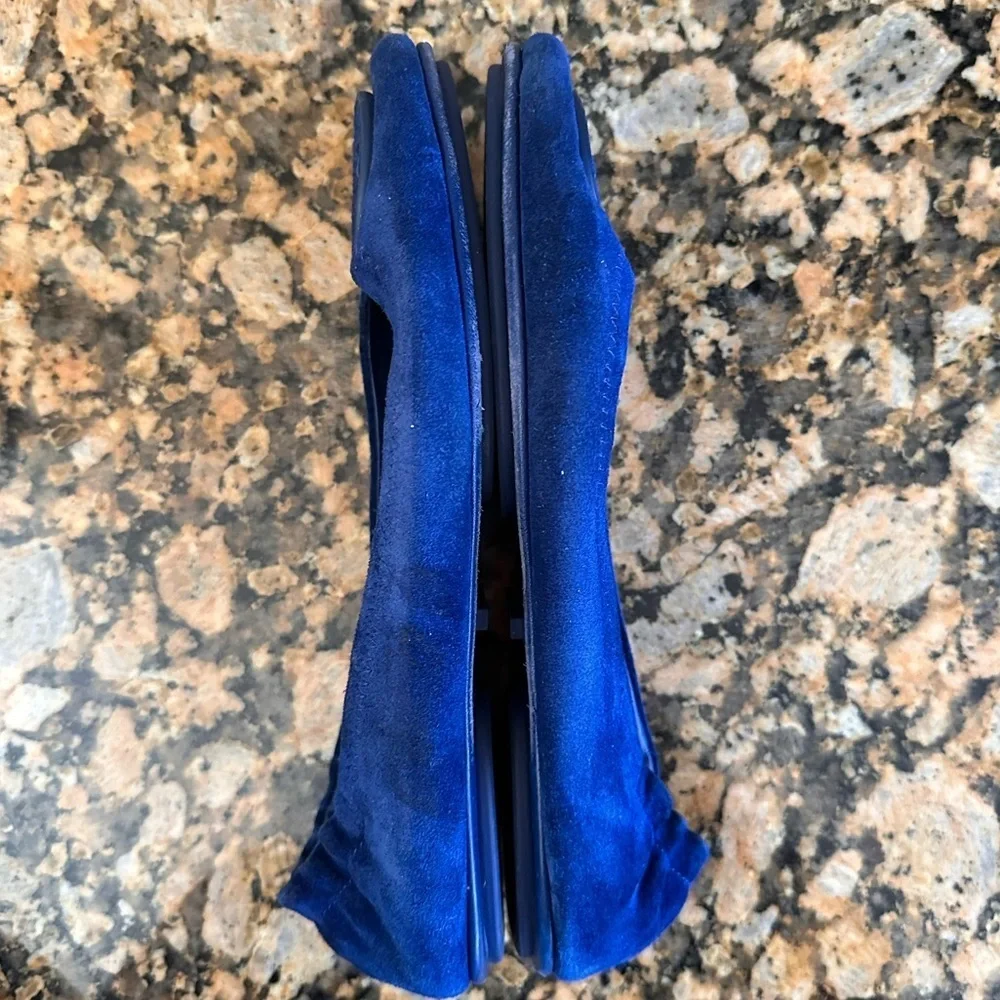 Tory Burch mini travel navy suede ballet flats